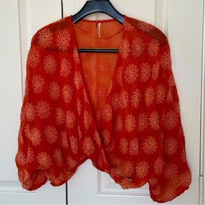 Free People Boho Orange Top